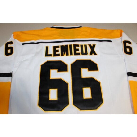 NHL Pittsburgh Penguins Mario Lemieux #66 Sewn Jersey Sz: 50 Large CCM White NWT - Picture 3 of 4